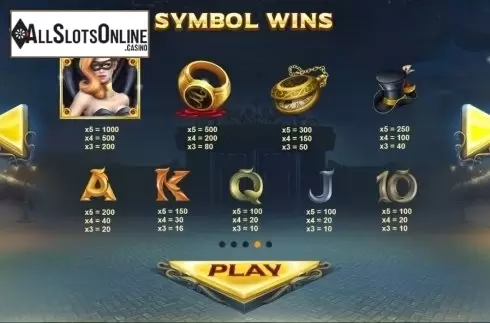 Paytable 4. Masquerade (Red Tiger) from Red Tiger