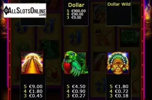 Paytable 1. Mayan Gold (Ainsworth) from Ainsworth