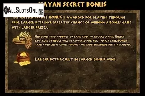 Paytable 4. Mayan Gold (Ka Gaming) from KA Gaming
