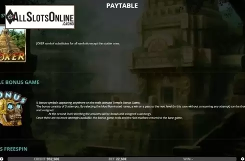 Features 1. Mayan Temple Advance from Capecod Gaming