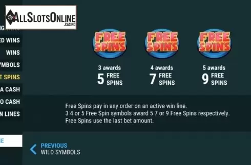Paytable 3. Mega Combo Cash (Slot Factory) from Slot Factory