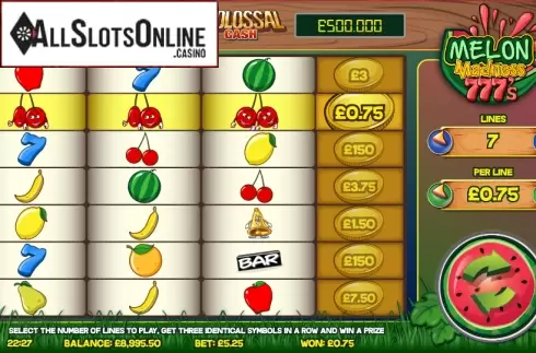 Win screen 1. Melon Madness 777's from gamevy