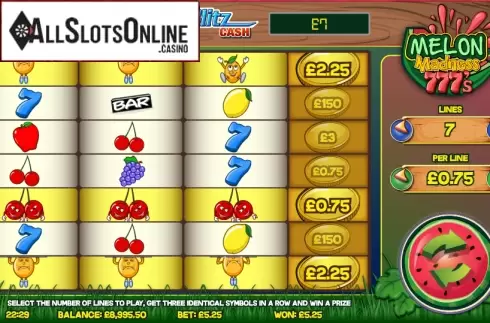 Win screen 2. Melon Madness 777's from gamevy