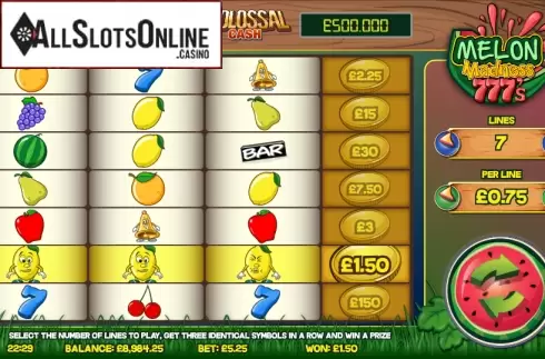 Win screen 3. Melon Madness 777's from gamevy