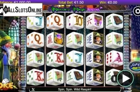 Reel Screen. Merlin's Magic Respins Dice from NextGen