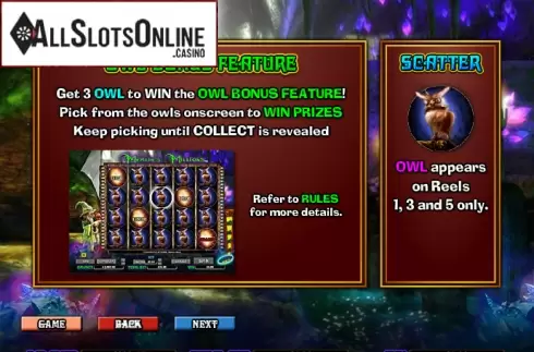 Paytable 3. Merlin's Millions Superbet from NextGen