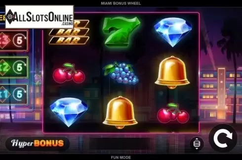 Reel screen. Miami Bonus Wheel from Kalamba Games