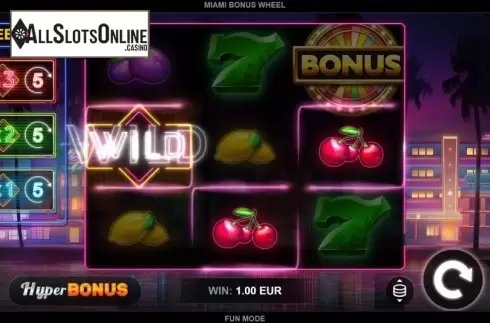 Win screen 1. Miami Bonus Wheel from Kalamba Games