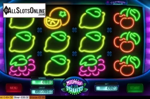 Reel screen. Midnight Fruits from Apollo Games