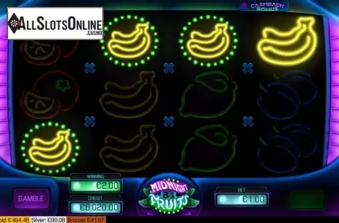 Win screen 3. Midnight Fruits from Apollo Games