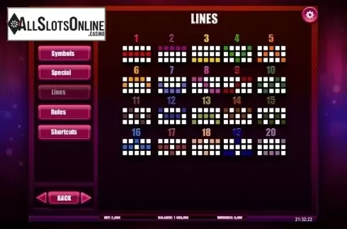 Paytable 3. Million Cents HD from iSoftBet