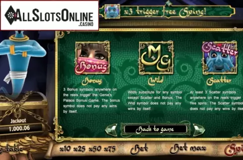 Millionaire Genie Paytable. Millionaire Genie (888 Gaming) from 888 Gaming