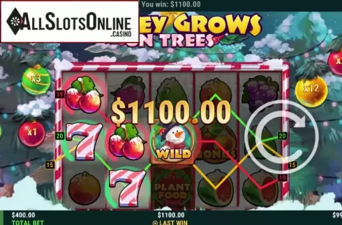 Win Screen 2. Money Grows on Trees Christmas Edition from Slot Factory