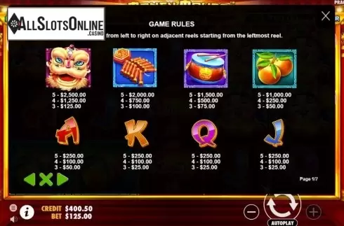 Paytable. Money Mouse (Pragmatic Play) from Pragmatic Play