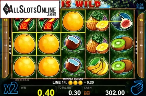 Win screen 3. Monkey Sevens from Casino Technology