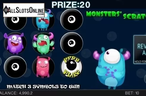 Game Screen. Monster's Scratch (Spinomenal) from Spinomenal