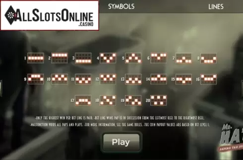 Paylines. Mr.Hat: Before the Sunrise from Spinmatic