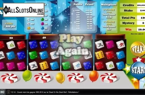 Win Screen 2. Mysterious Balloons Dice from GAMING1