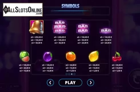 Paytable. Mystery Stacks from Silverback Gaming