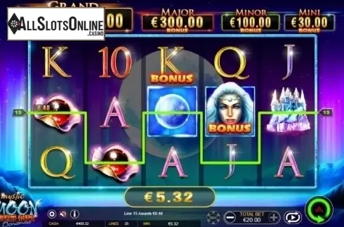 Win Screen . Mystic Moon: Big Hit Bonanza from Ainsworth
