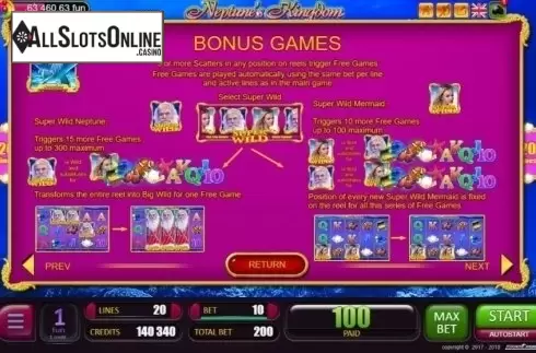 Bonus Games. Neptunes Kingdom (Belatra Games) from Belatra Games