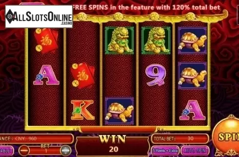 Win Screen. New Legend of 5 Dragons from Aiwin Games