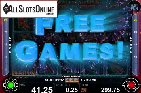 Win screen 3. Ocean Legends from Casino Technology