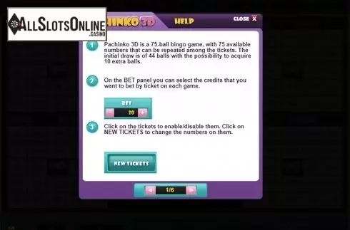 Paytable. Pachinko 3D from Salsa Technology