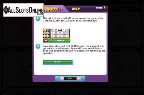 Paytable 5. Pachinko 3D from Salsa Technology