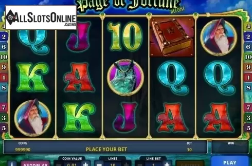 Screen 1. Page of Fortune Deluxe from Zeus Play