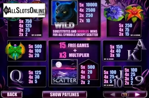 Screen2. Panther Moon from Playtech