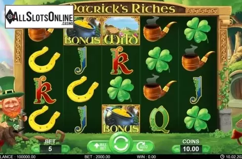 Reel screen . Patric’s Riches from 7mojos