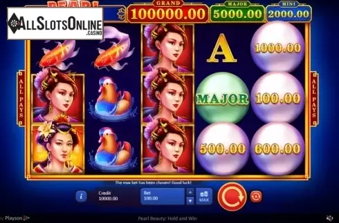 Reel Screen. Pearl Beauty Hold and Win from Playson