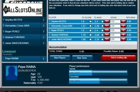 Game Screen. Penalty Shootout (1x2gaming) from 1X2gaming