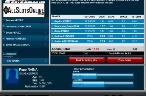 Game Screen. Penalty Shootout (1x2gaming) from 1X2gaming