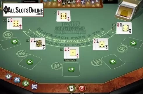 Game Screen. Perfect Pairs European Blackjack Gold MH from Microgaming