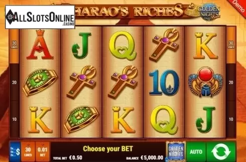 Reel Screen. Pharao's Riches GDN from Gamomat
