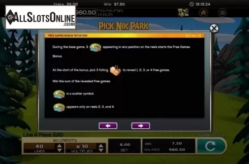 Free Spins. Pick-Nik Park from High 5 Games