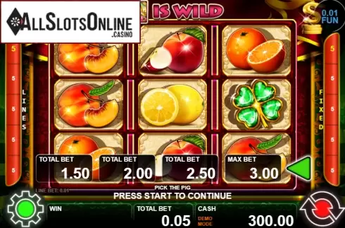Reel screen. Pick The Pig from Casino Technology