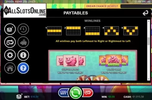 Paylines. Piggy Bank Deluxe from Betsson Group