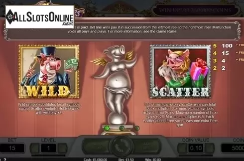 Paytable 1. Piggy Riches from NetEnt