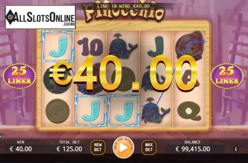 Win Screen. Pinocchio (Ka Gaming) from KA Gaming