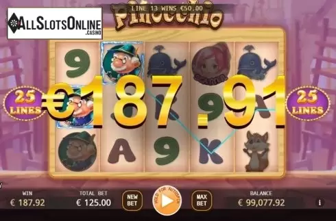 Win Screen. Pinocchio (Ka Gaming) from KA Gaming