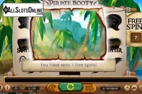 Free Spins 1. Pirate Booty from Booming Games