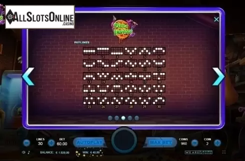 Paylines. Pizza Invaders from We Are Casino