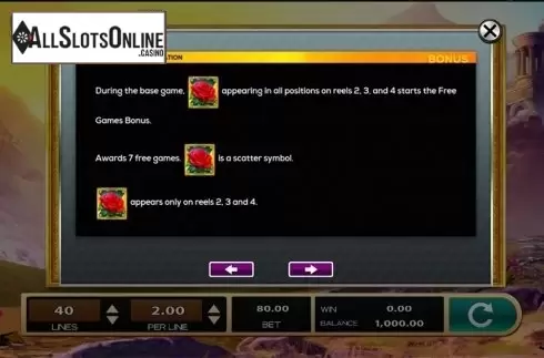 Paytable . Platinum Goddess from High 5 Games