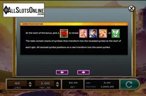 Paytable 4. Platinum Goddess from High 5 Games