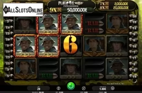 Win Screen. Platoon Wild Progressive from iSoftBet