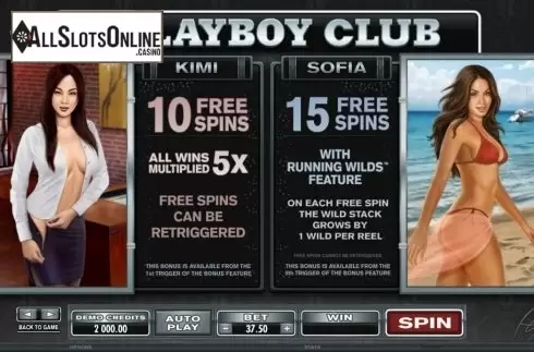 Paytable 2. Playboy from Microgaming