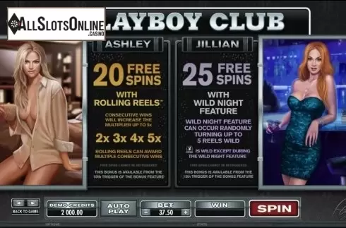 Paytable 3. Playboy from Microgaming